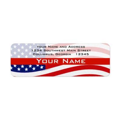 Bold USA Theme, Custom Personalized Design Label