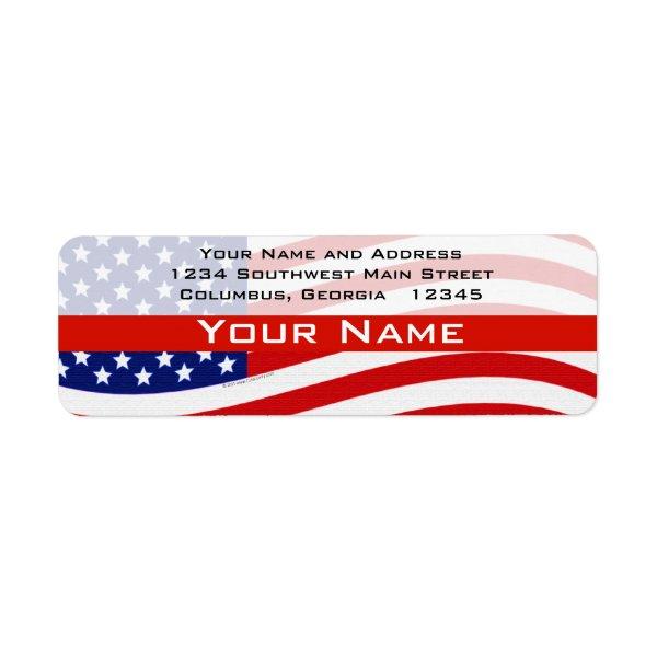 Bold USA Theme, Custom Personalized Design Label
