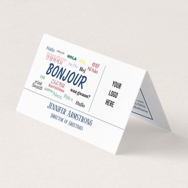 Bonjour Hello World Travel Languages Colorful Name