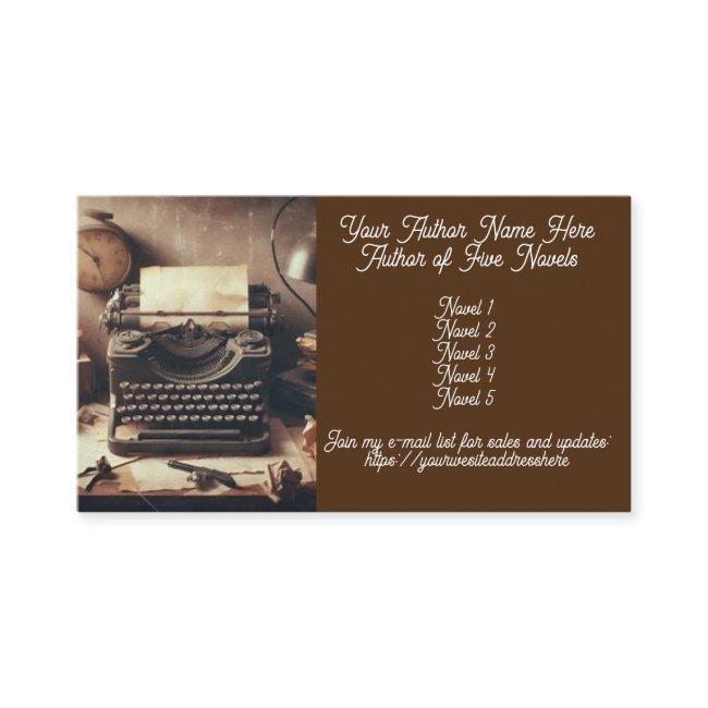 Book Author Manual Vintage Typewriter Brown Sepia