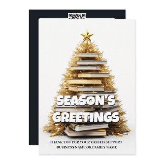 Book christmas tree writer holiday greetings photo
