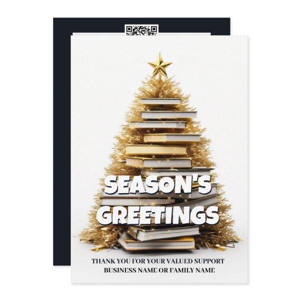 Book christmas tree writer holiday greetings photo