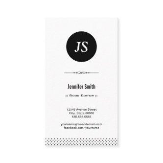 Book Editor - Clean Black White
