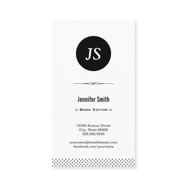 Book Editor - Clean Black White