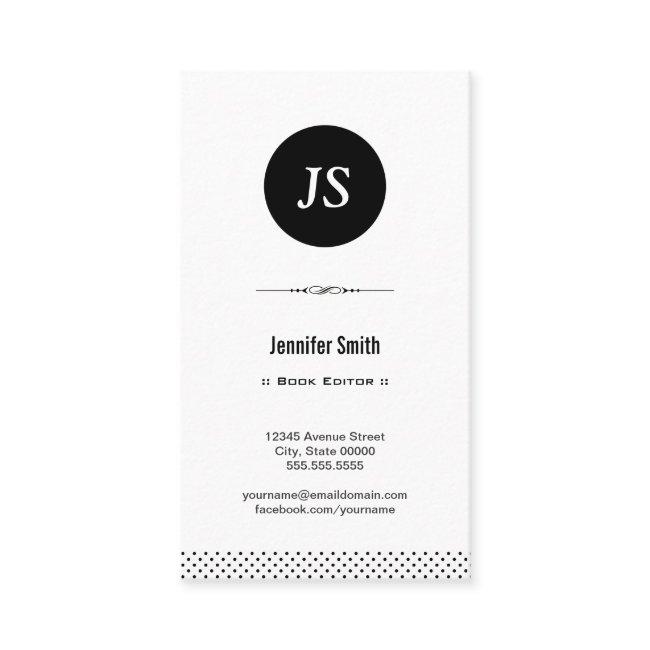 Book Editor - Clean Black White