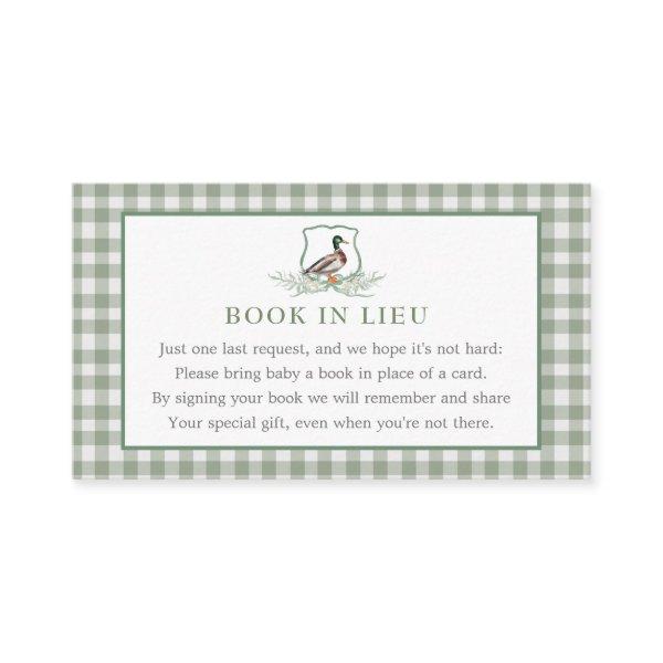 Book In Lieu Cards, Duck Book Card