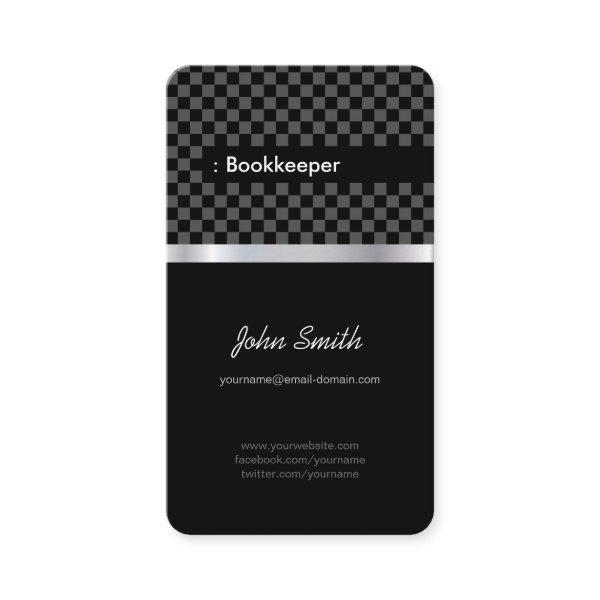 Bookkeeper - Elegant Black Chessboard