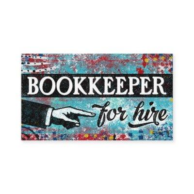 Bookkeeper For Hire  - Blue Red