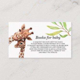 Books for Baby Shower Giraffe Book Request Card