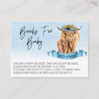Books for Baby Shower Highland Cow Boy Calf