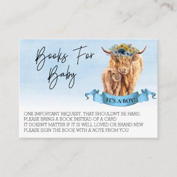 Books for Baby Shower Highland Cow Boy Calf
