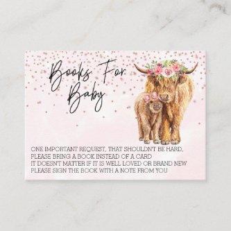Books for Baby Shower Highland Cow Pink Calf
