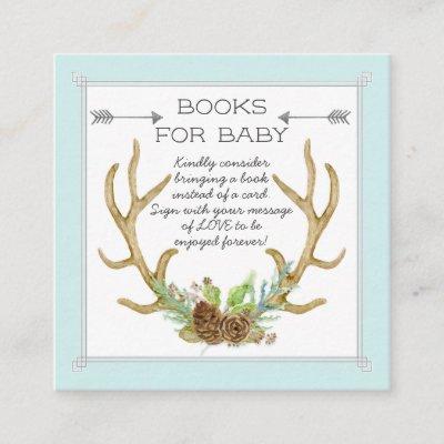 Books for Baby Ticket Boho Deer Antler Forest Wood