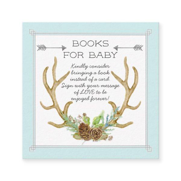 Books for Baby Ticket Boho Deer Antler Forest Wood