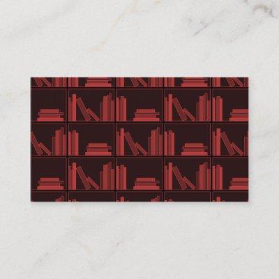 Books on Shelf. Dark Red.