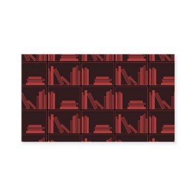 Books on Shelf. Dark Red.