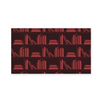 Books on Shelf. Dark Red.