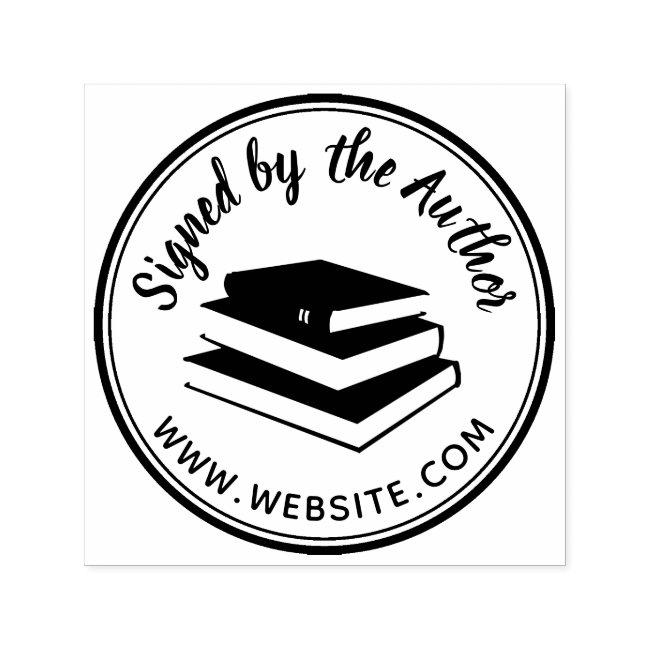 Books Round Personalized Signed by Author Writers Self-inking Stamp