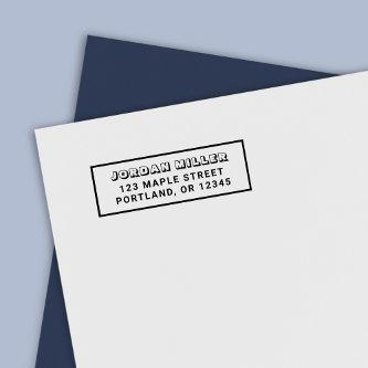 Border Blocky and Bold Name Return Address Self-inking Stamp
