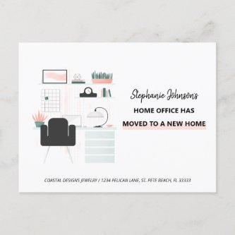 Boss Lady Entrepreneur Home Office Moving Announcement Postcard