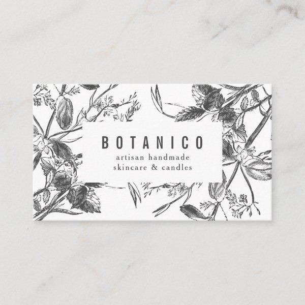 Botanical Black and White Floral Simple Classy