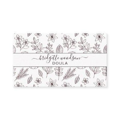 Botanical Black White Script Name Interior Design