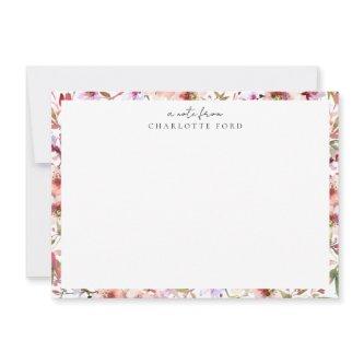 Botanical Blush Pink Cherry Blossoms Floral Frame Note Card