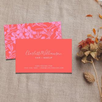 Botanical Floral Boho Art in Pink Red Personalized