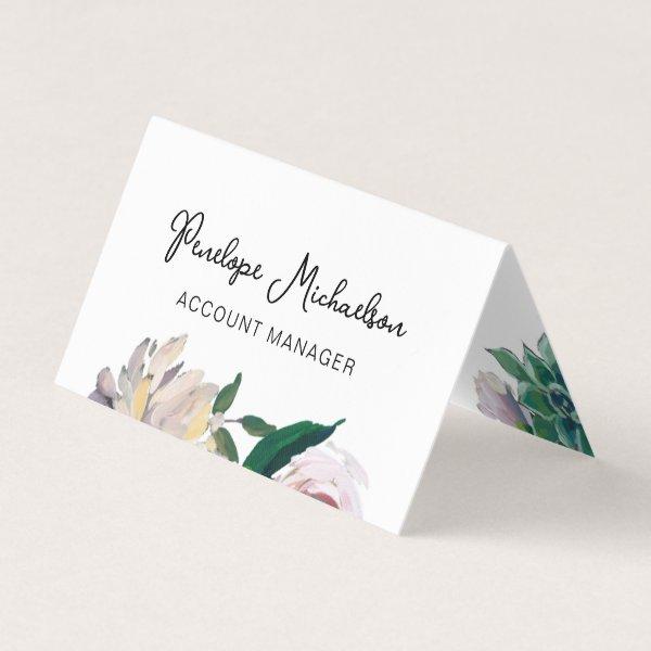 Botanical Floral with Pretty Script and QR Code
