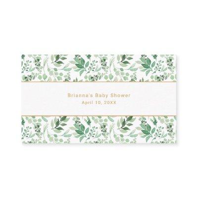 Botanical Greenery and Gold diaper raffle ticket