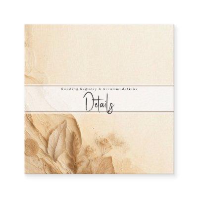 Botanical Ivory Cream Bohemian Textured Details Square