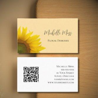Botanical Sunflower QR code Country Boho