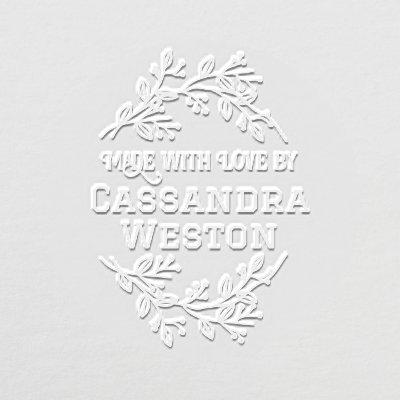 Botanical Wreath Berries “Made With Love By” Embosser