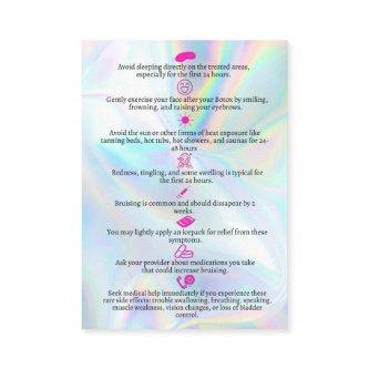 Botox Aftercare Faux Holograph Instruction
