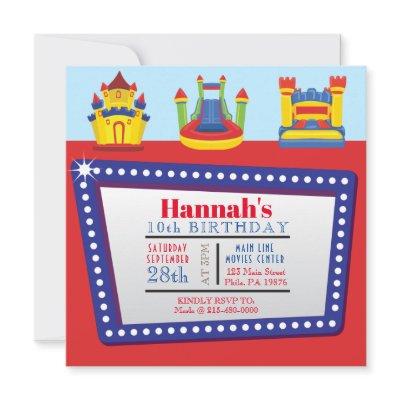 BOUNCE HOUSE BIRTHDAY PARTY INFLATABLE Invitation