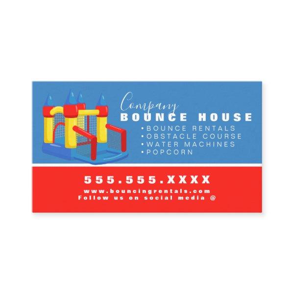 Bounce House Logo Party Rental Blue Red Busines