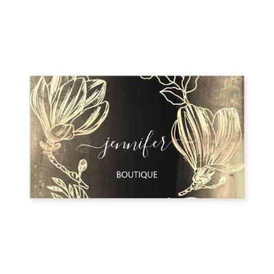 Boutique Shop Black Gold Flowers QR Code