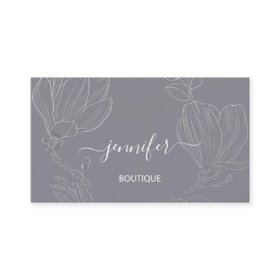 Boutique Shop Gray Pastel Flower QR Code Logo