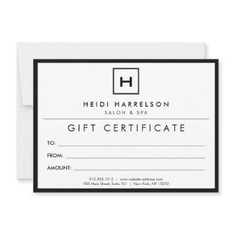 Box Logo with Your Initial Black/White Gift Card