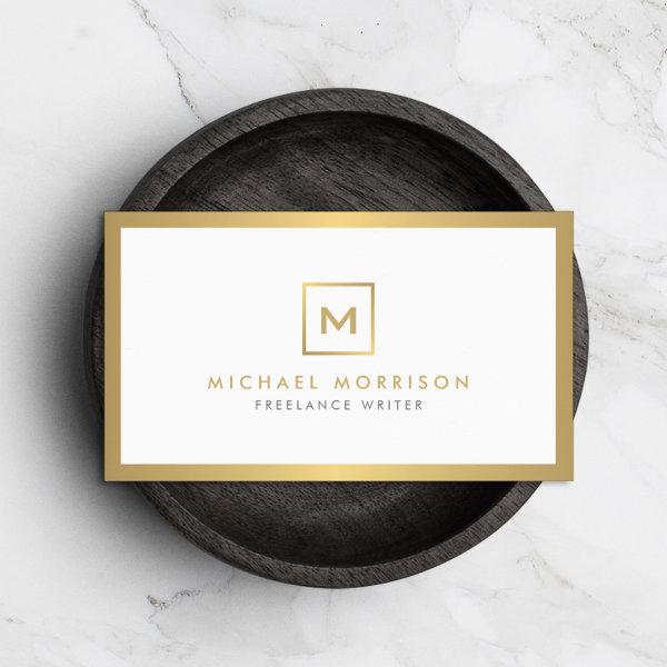 BOX LOGO with YOUR INITIAL/MONOGRAM in Faux Gold