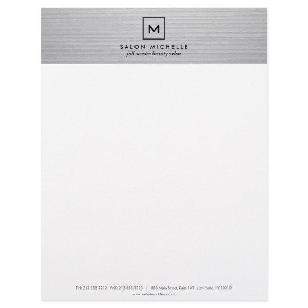 BOX LOGO with YOUR INITIAL on LIGHT GRAY LINEN Letterhead