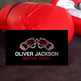 Boxing coach White and Red Gloves