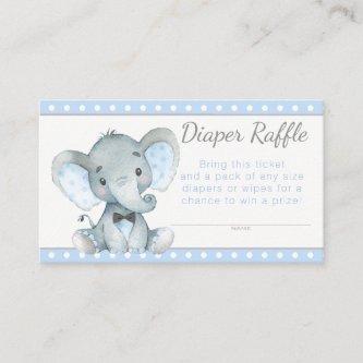 Boy Elephant Diaper Raffle Tickets Enclosure Card