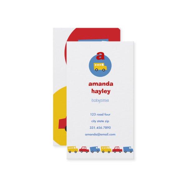 Boys Toys Fun Cute Retro Transport Yellow Bus Kid Calling Card