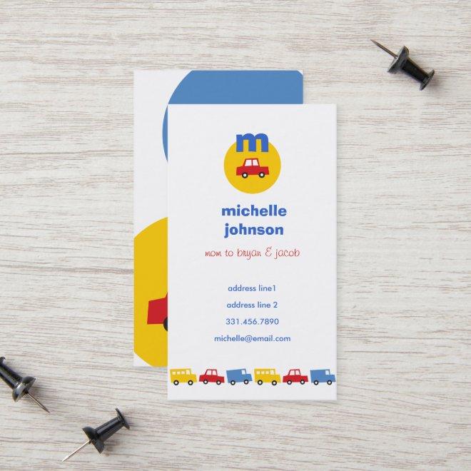 Boys' Toys Transports Car Fun Mom/Dad Calling Card