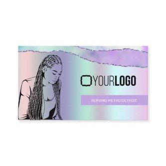 Braiding Stylist Pastel Purple Metallic Your Logo