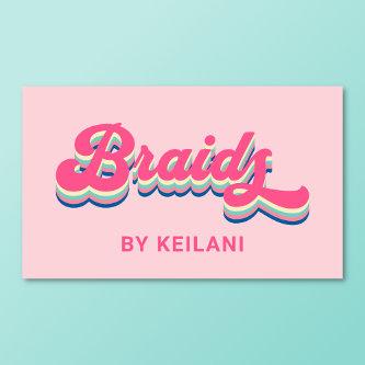 Braids Braiding Braider Groovy Retro Colorful