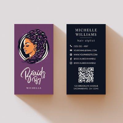 Braids Hair Stylist Modern QR Code