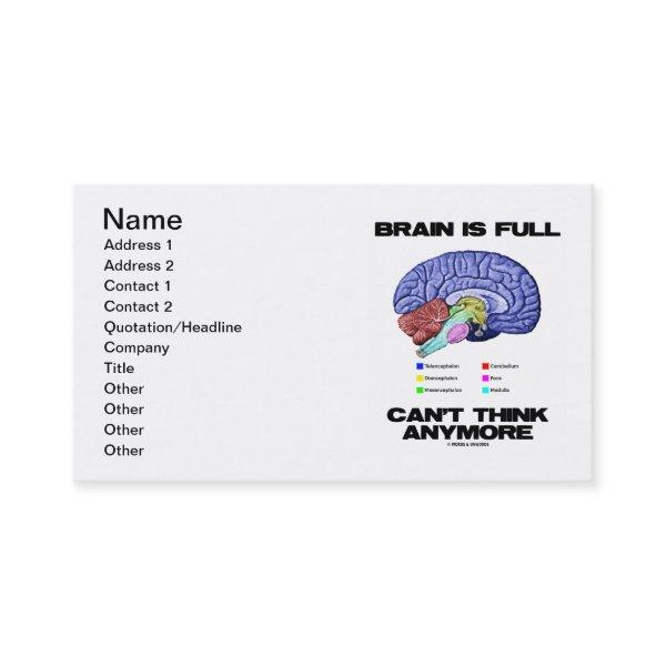 Brain Is Full Can't Think Anymore (Brain Anatomy)