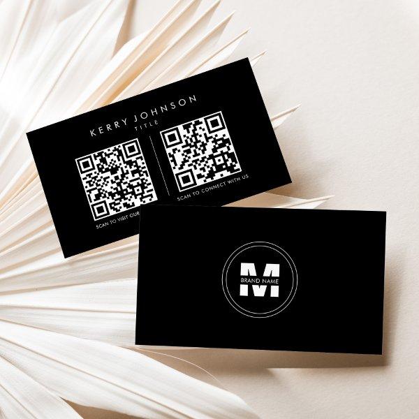 Brand Name black Formal Minimalist Simple Qr Code
